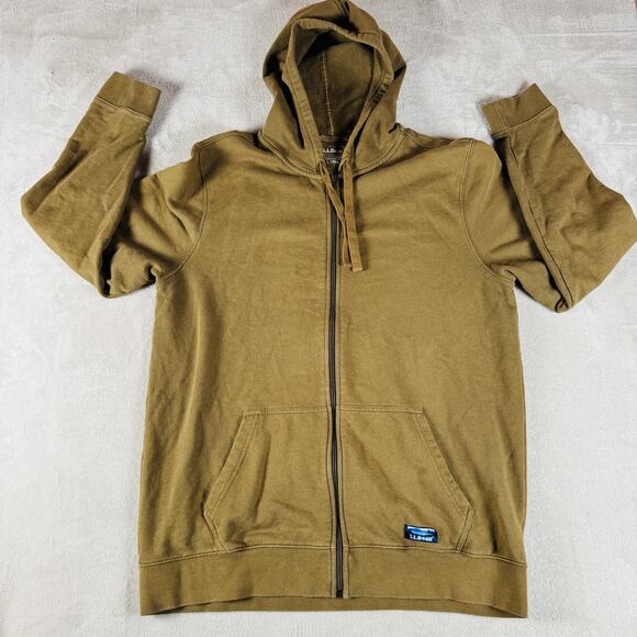 L.L Bean Hoodie Men Large TALL Brown Slightly Fitted Full Zip Hooded Sweatshirt - Picture 1 of 9